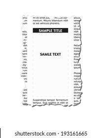 vector  piece of newspaper with empty place for your text or advertisement