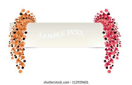 vector piece of paper decorated with colorful bubbles