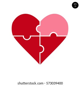 vector, pieces of heart, puzzle, Valentine's Day