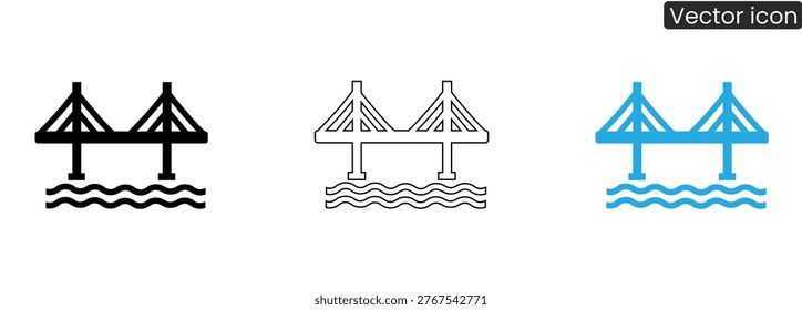 Vector pier icons set on white background, perfect for maritime or construction themes