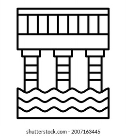 Vector Pier Outline Icon Design
