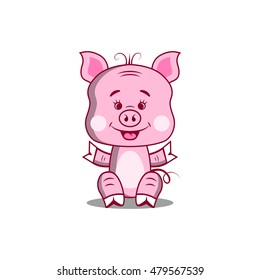 Vector pig. Cute  pig cartoon illustrations