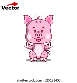 Vector pig. Cute  pig cartoon ilustrations