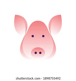 Vector pig in gradient style