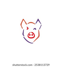  vector of a pig head animal logo design

