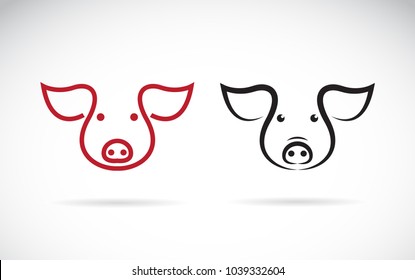 Vector of a pig head design on a white background. Farm animals. Easy editable layered vector illustration.