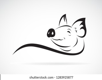 Vector of pig head design on white background. Animal farm. Easy editable layered vector illustration.