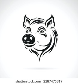 Vector of a pig head design on white background. Easy editable layered vector illustration. Farm Animals.