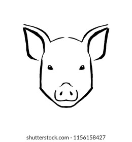 Vector Pig Illustration Isolated On White Background