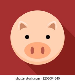 Vector pig logo, Pig illustration minimal style, Happy chinese new year background.