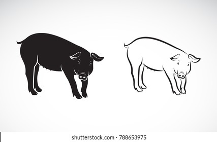 Vector of a pig on white background. Farm Animals. Easy editable layered vector illustration.
