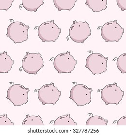vector pig seamless moneybox background concept sketch
