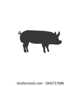 Vector pig silhouette. Pig silhouette icon isolated on white background