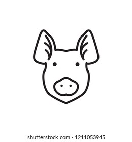 Vector pig silhouette for retro logos, emblems, badges, labels template vintage design element. Isolated on white background