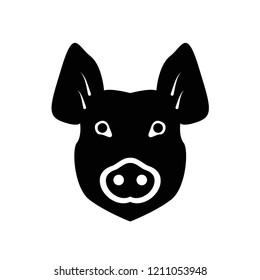 Vector pig silhouette for retro logos, emblems, badges, labels template vintage design element. Isolated on white background