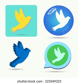 Vector of pigeon symbol or icon