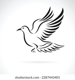 Vector of a pigeons are flying on white background. Easy editable layered vector illustration. Birds. Animals.