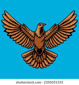 vector pigeons gold illustration design