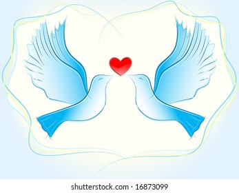 Vector of pigeons in love