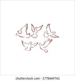 vector of pigeons that symbolizes the loyalty of love