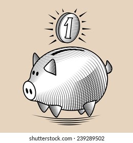 Vector piggy bank