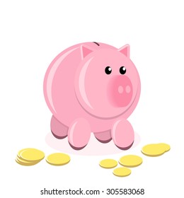 Vector piggy bank concept