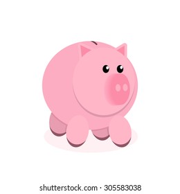 Vector piggy bank concept in flat style