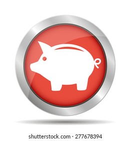 Vector piggy bank icon. Flat Vector illustration