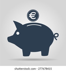 Vector piggy bank icon. Flat Vector illustration