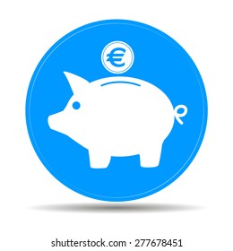 Vector piggy bank icon. Flat Vector illustration