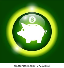 Vector piggy bank icon. Flat Vector illustration