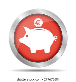 Vector piggy bank icon. Flat Vector illustration