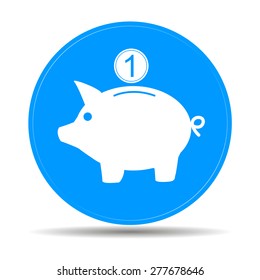 Vector piggy bank icon. Flat Vector illustration