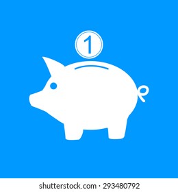 Vector piggy bank icon. Flat Vector illustration