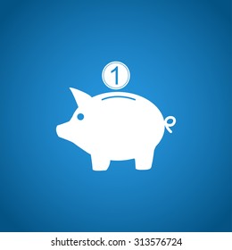Vector piggy bank icon. Flat Vector illustration