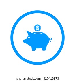 Vector piggy bank icon. Flat Vector illustration