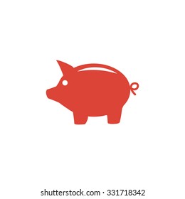 Vector piggy bank icon. Flat Vector illustration