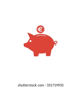 Vector piggy bank icon. Flat Vector illustration