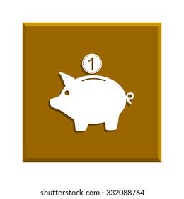 Vector piggy bank icon. Flat Vector illustration