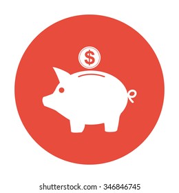 Vector piggy bank icon. Flat Vector illustration