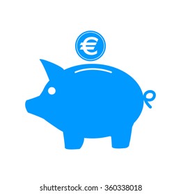 Vector piggy bank icon. Flat Vector illustration