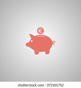 Vector piggy bank icon. Flat Vector illustration