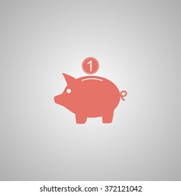 Vector piggy bank icon. Flat Vector illustration