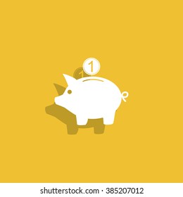 Vector piggy bank icon. Flat Vector illustration