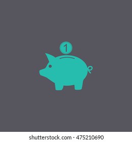 Vector piggy bank icon. Flat Vector illustration
