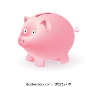 vector piggy bank isolated on white background