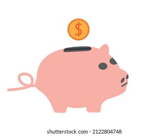 vector piggy bank. money saving, investment,cash dollar icon.