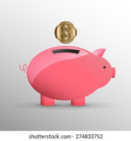 Vector piggy bank for your logo and infographics design