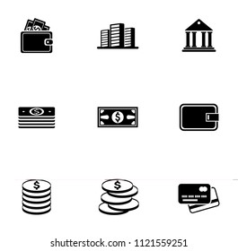 conjunto de iconos vectoriales de banca - símbolo de signo de negocio financiero, ilustraciones financieras y de marketing aisladas