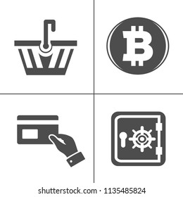 vector piggy banking icons set - financial business sign symbol, finance and marketing illustrations isolated. money